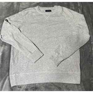 American Eagle Sweater Mens XL Gray Crewneck Knit Pullover Ribbed Hem Casual